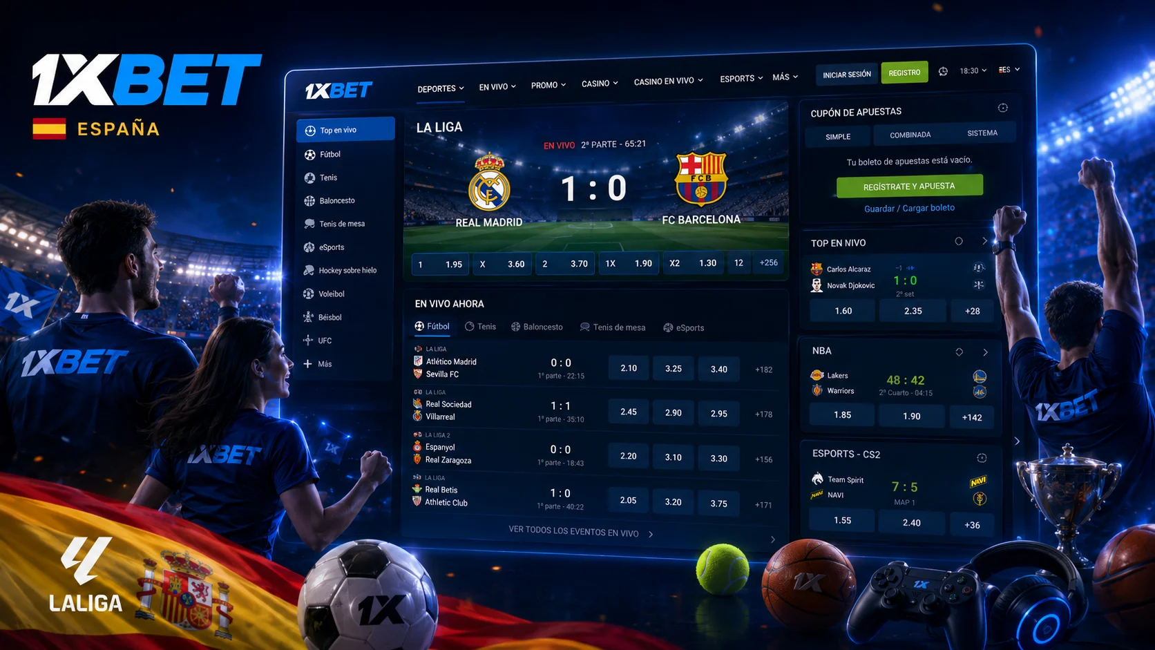 Sportsbook 1xBet con cuotas en directo